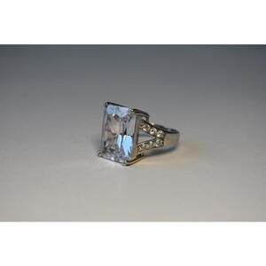 Art Deco Clear Emerald-Cut Ring
